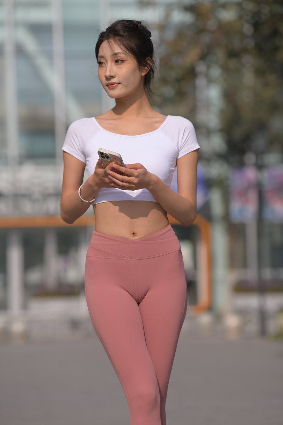 粉红色瑜伽裤女孩J4915 583P1V-26.4GB-佳丽图库