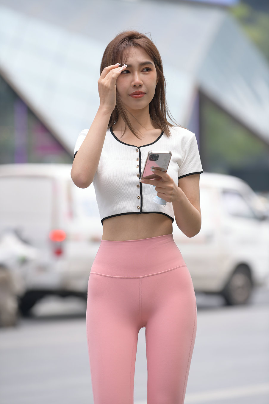 图片[2]-街拍粉色瑜伽裤女孩J2900 645P1V-20.7GB-佳丽图库