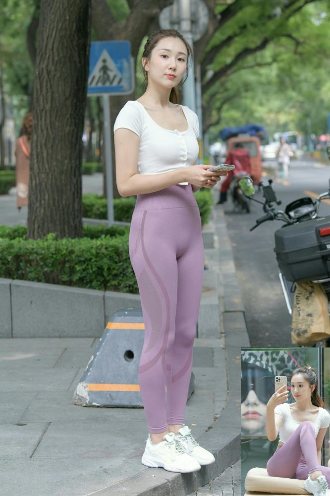 图片[5]-香芋色瑜伽裤高马尾漂亮女孩J2206 545P1V-19.1GB-佳丽图库