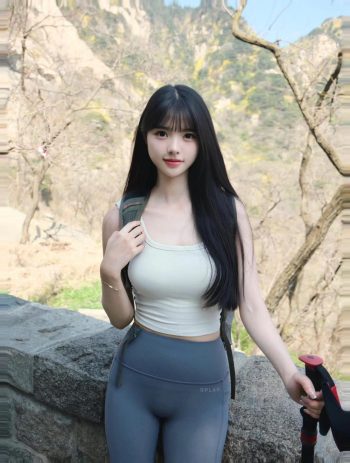图片[9]-爱爬山的瑜伽裤MM，太甜美了！~-佳丽图库